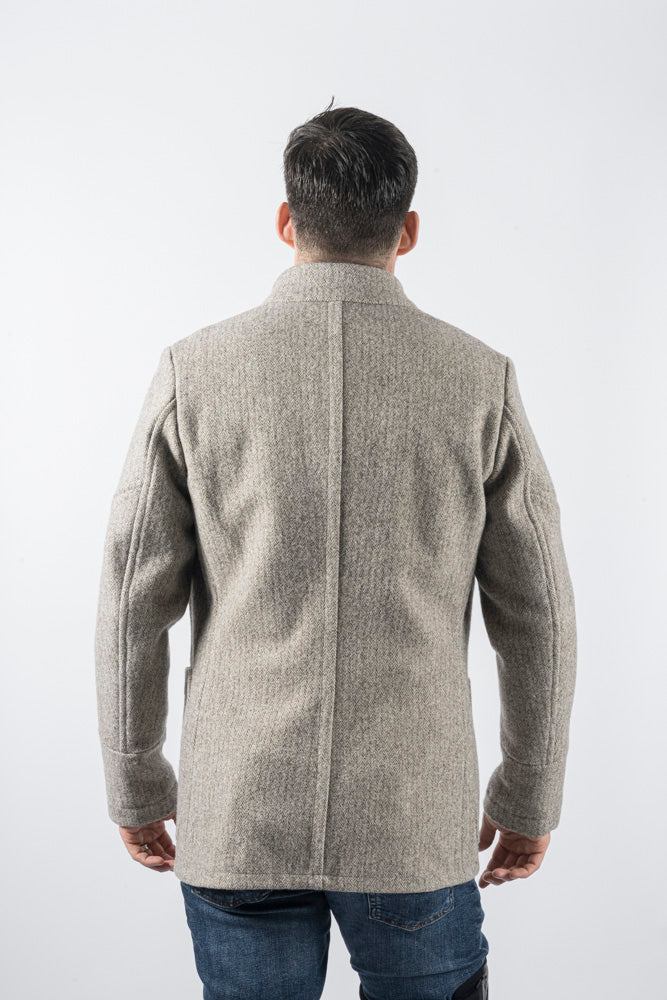 VESTE COL DEBOUT / BUREL CHEVRON