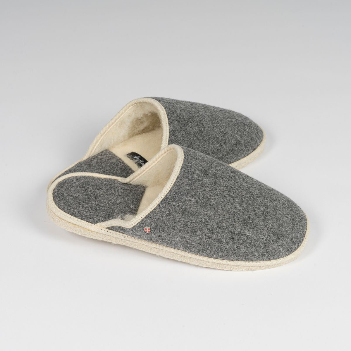 Chaussons mules en laine Flambeau couleur Cendre foncé