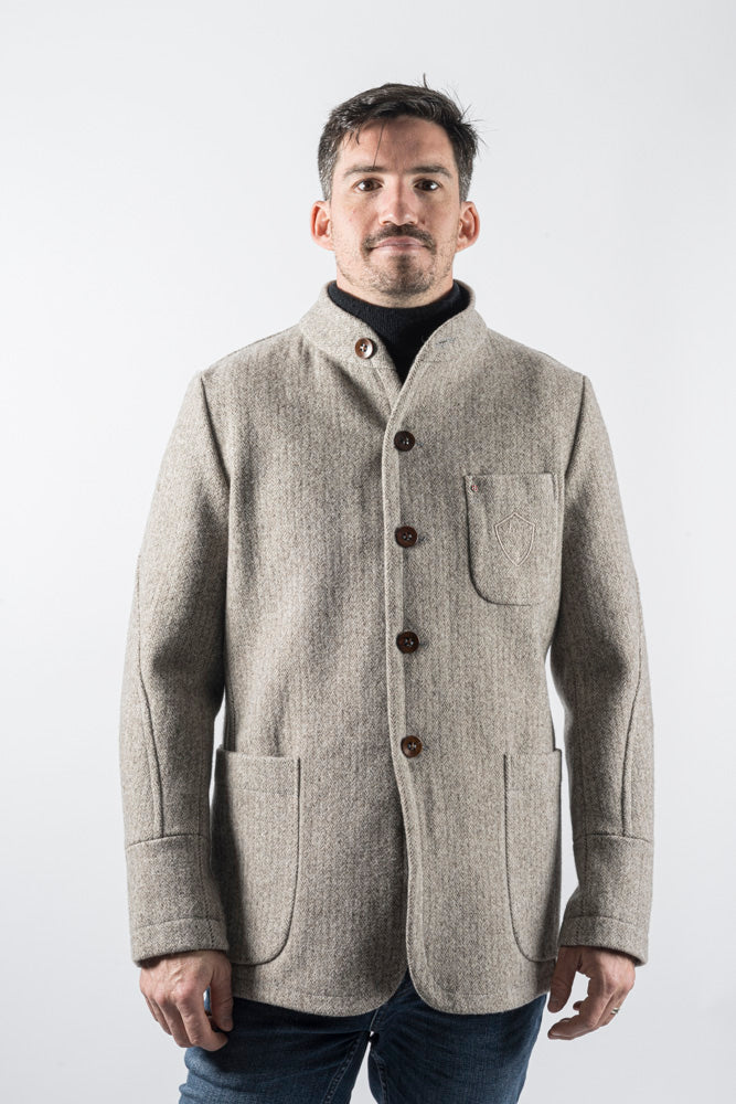 VESTE COL DEBOUT / BUREL CHEVRON